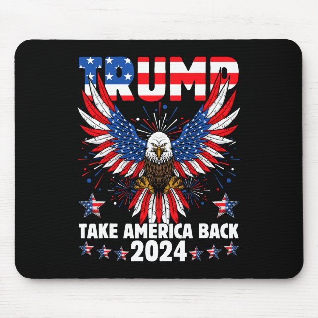 Mousepad Trump 2024 Retome América Bandeira Americana Trump (Frente)