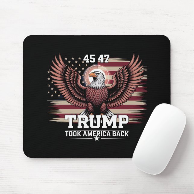Mousepad Trump 45º 47º Presidente Flag 2025 Eagle America (Com mouse)
