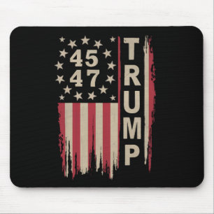 Mousepad Trump 45 47 Antigo Retro Bandeira EUA América