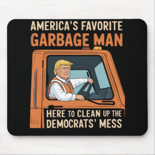 Mousepad Trump 45 47 EUA, homem de lixo favorito da América
