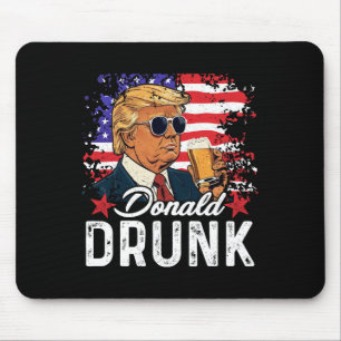Mousepad Trump Bêbado Bebendo Cerveja 4 De Julho Bandeira A