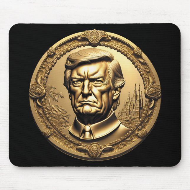 Mousepad TRUMP CGI Colecionável Dourado Arte-Moedas Doubloo (Frente)