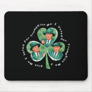 Mousepad Trump Dia de São Patrício 2025 Engraçado Me Beije