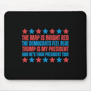 Mousepad Trump É Meu Presidente Poema Mapa Vermelho Dia dos