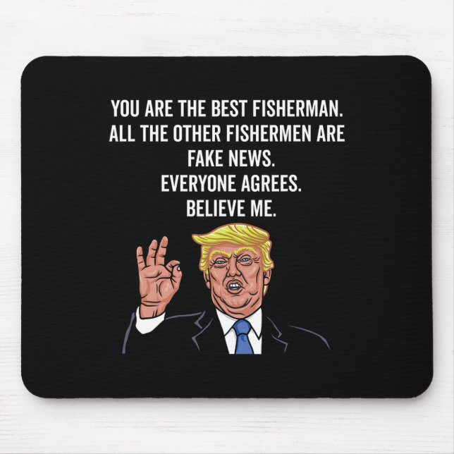 Mousepad Trump Fish Funny Fisher Hook Gifts (Frente)