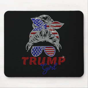 Mousepad Trump Girl Messy Bun Voting For Trump 2024 Faux Rh
