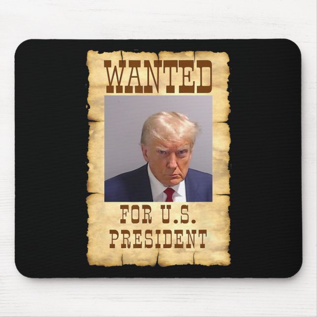 Mousepad Trump Mug Shot Desejado Para Os Eua. Presidente 20 (Frente)