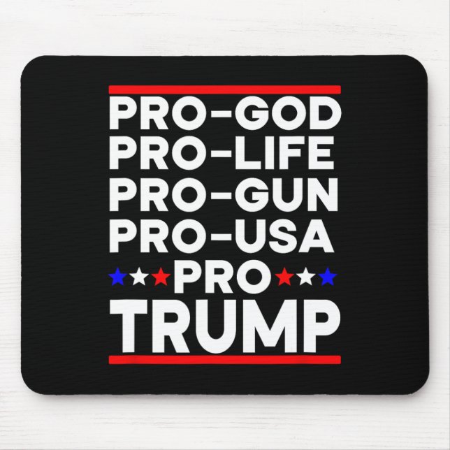 Mousepad Trump Pró Arma Pró Vida Pró Deus Pró EUA Republica (Frente)