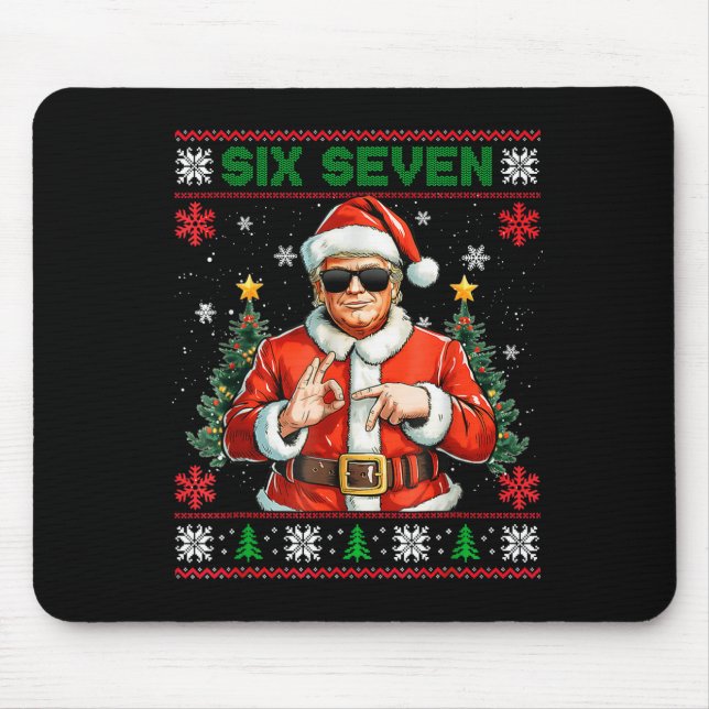 Mousepad Trump Says 67 Meme Six Seven Funny Ugly Christmas  (Frente)
