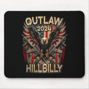 Mousepad Trump Vance 2024 Outlaw Hillbilly Usa Flag Vintage