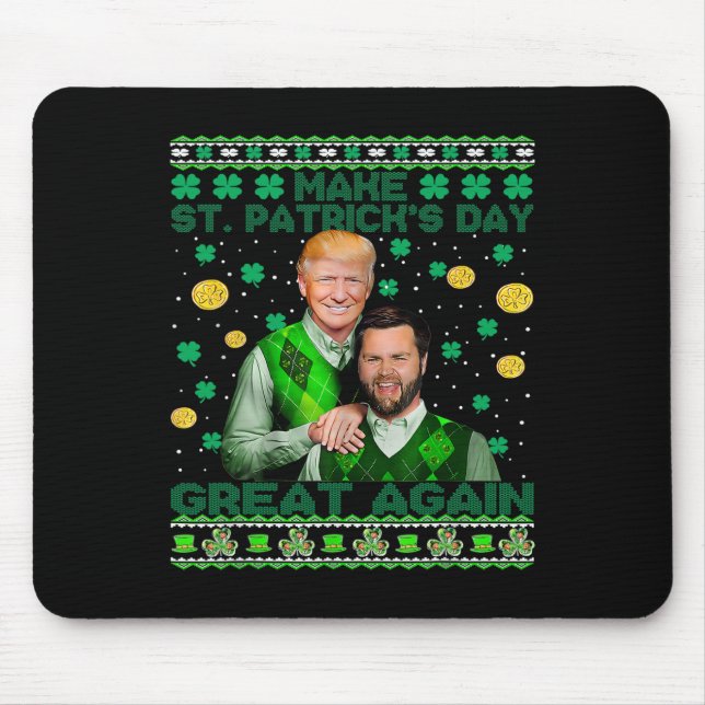 Mousepad Trump Vance Brothers Funny Dia de São Patrício Ugl (Frente)