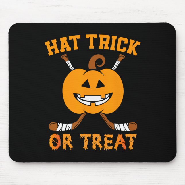 Mousepad Truque De Chapéu Ou Tratar Frio De Hóquei No Gelo  (Frente)