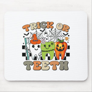 Mousepad Truque Engraçado Ou Dentes Halloween Habilita Dent