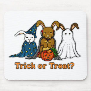 Mousepad Truque ou tratamento dos coelhos do Dia das Bruxas