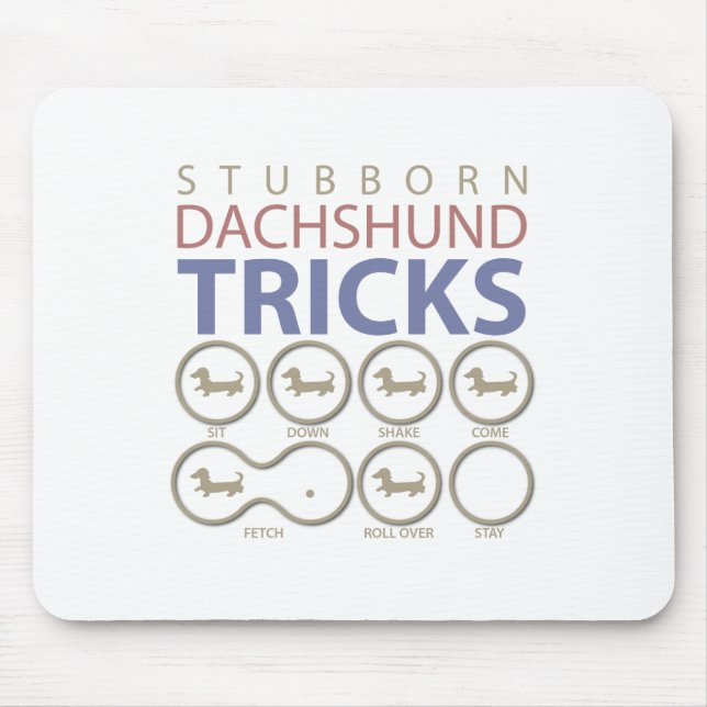 Mousepad Truques do Dachshund, piadas engraçadas do cão (Frente)