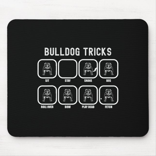 Mousepad Truques - Falha no treinamento de Bulldog Divertid (Frente)