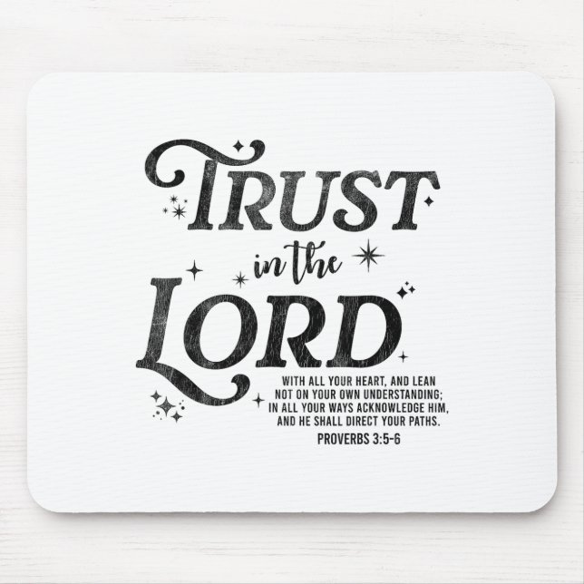 Mousepad Trust In The Lord Christian Faith Jesus Bible Vers (Frente)