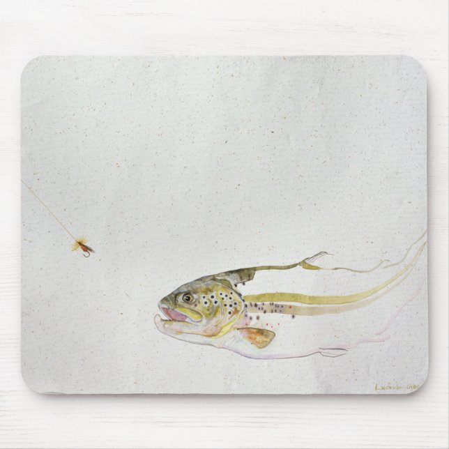 Mousepad Truta que persegue a mosca de um pescador (Frente)