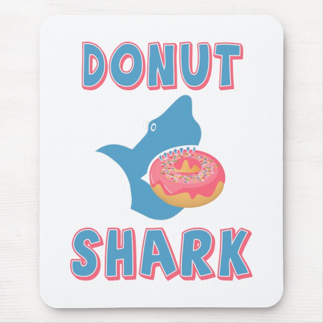 Mousepad Tubarão comendo uma rosquinha (Frente)