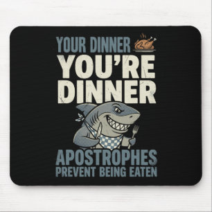 Mousepad Tubarão de Gramática Divertido Professor de Inglês