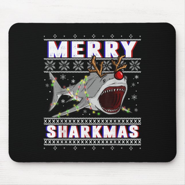 Mousepad Tubarão-de-Natal engraçado (Frente)