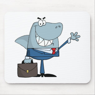 Mousepad Tubarão do negócio que acena um cumprimento