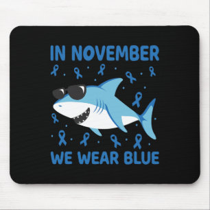 Mousepad Tubarão Em Novembro Nós Vestimos Diabetes Azuis Ga