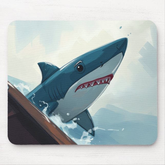 Mousepad Tubarão Perto de Barco (Frente)