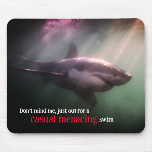 Mousepad Tubarão-ponteiro branco debaixo de água