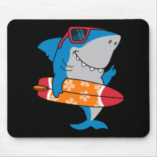 Mousepad Tubarão-surfista legal