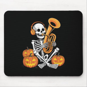 Mousepad Tubista de Tuba Esqueleto de Halloween
