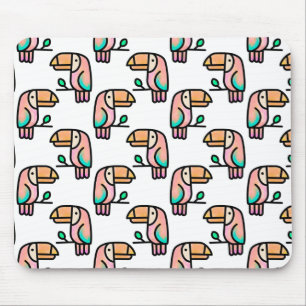 Mousepad tucano passarinho da selva padrão desenho animado