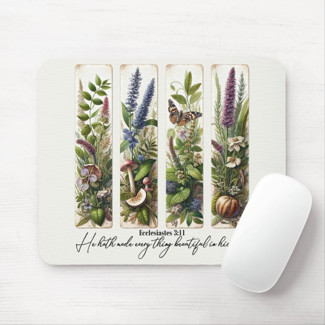 Mousepad Tudo belo no seu tempo botânico (Com mouse)