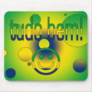 Mousepad Tudo Bem! A bandeira de Brasil colore o pop art