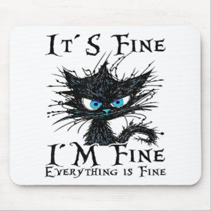 Mousepad Tudo bem, tudo bem, preto engraçado