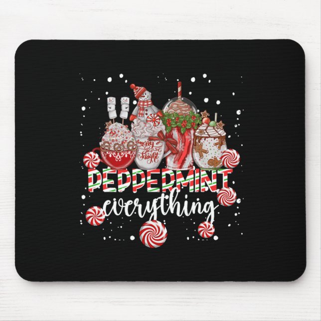 Mousepad Tudo de Chocolate de Hortelã de Natal Café M (Frente)