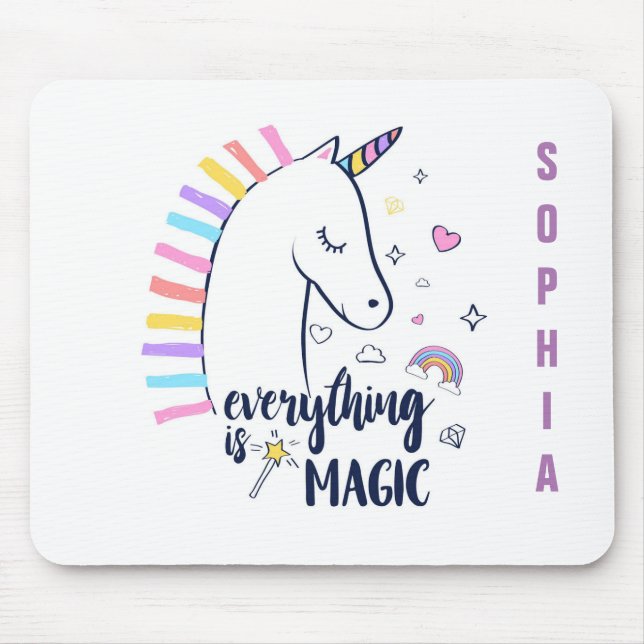 Mousepad Tudo É Um Unicórnio Mágico (Frente)