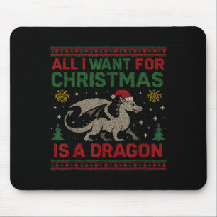 Mousepad Tudo Que Eu Quero Para O Natal É Um Dragão & Livro