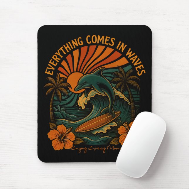 Mousepad Tudo vem no Retro de Ondas (Com mouse)