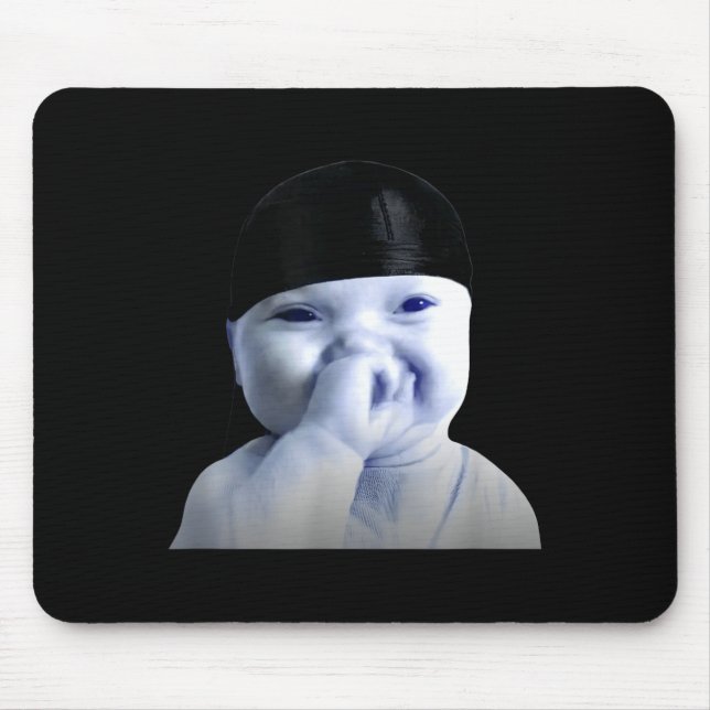 Mousepad Tuff Ai Niche Baby Holding Laugh Meme In Durag  (Frente)