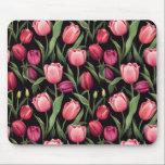 Mousepad Tulipa Floral Vermelha e Rosa<br><div class="desc">Este painel de bocas apresenta vibrantes flores cor-de-rosa e vermelhas da tulipa, que se destacam contra o fundo contrastante escuro e as folhas verdes e exuberantes. Esse ousado padrão floral exude elegância e sofisticação e é perfeito para quem ama designs vibrantes, mas refinados. O fundo preto cria um forte contraste...</div>
