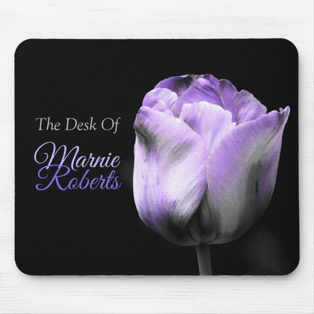 Mousepad Tulipa roxa (a escrivaninha de)*Personalize* (Frente)