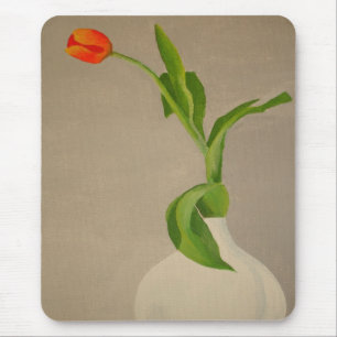 Mousepad Tulipa Vermelha solteiro Num Vaso Branco