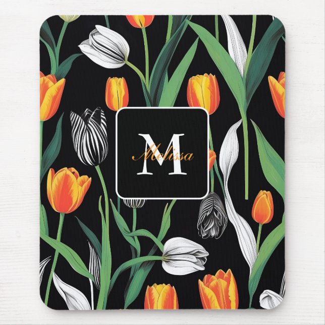 Mousepad Tulipas Artísticas Gráficas Negrito (Frente)