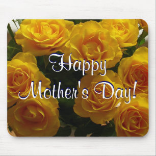 Mousepad Tulipas Azuis de Dia de as mães Feliz
