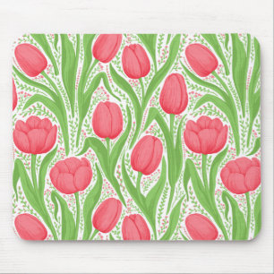 Mousepad Tulipas em vermelho e verde