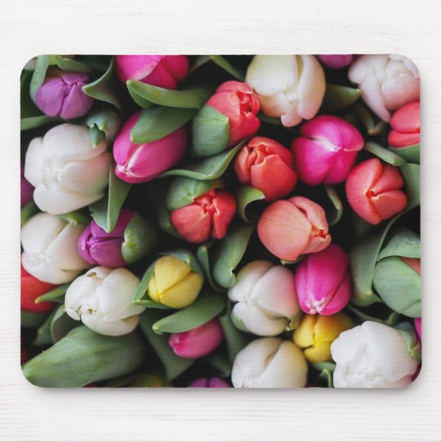 Mousepad Tulipas Flores Coloridas Páscoa (Frente)