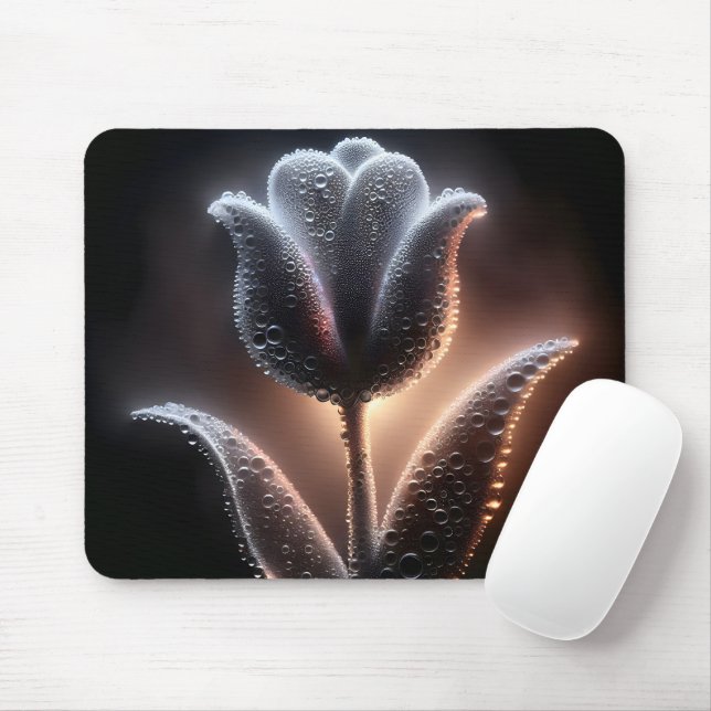 Mousepad Tulipas Iluminadas Com Gotas De Chuva (Com mouse)