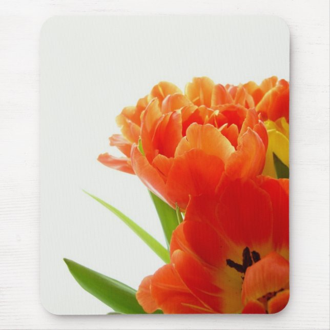 Mousepad Tulipas Laranja Suporte de Rato (Frente)