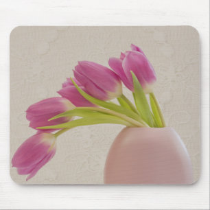 Mousepad Tulipas Rosa E rendas